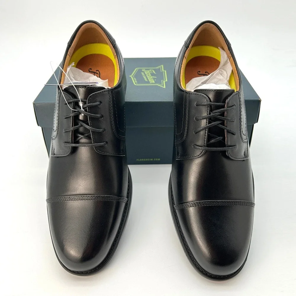 Florsheim Midtown Cap Toe Oxford Size 9 D Mens Dress Shoes Black Leather NEW NWT